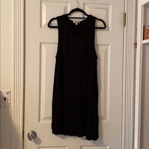 Cutout black knit casual dress